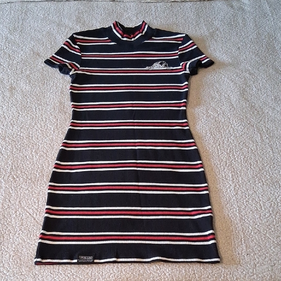 Lurking Class Chic Striped Mini Dress in Black, White, and Red - Picture 2 of 7